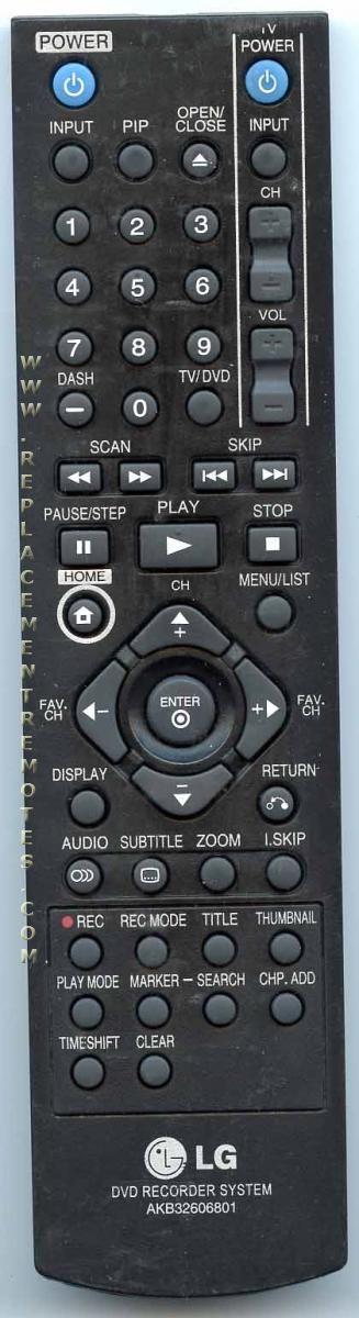 LG AKB32606801 DVDR Remote Control