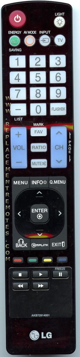 LG AKB72914001 TV Remote Control