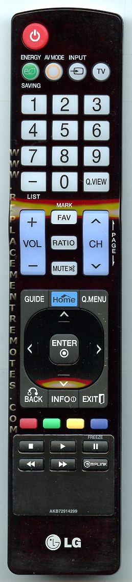 LG AKB72914299 TV Remote Control