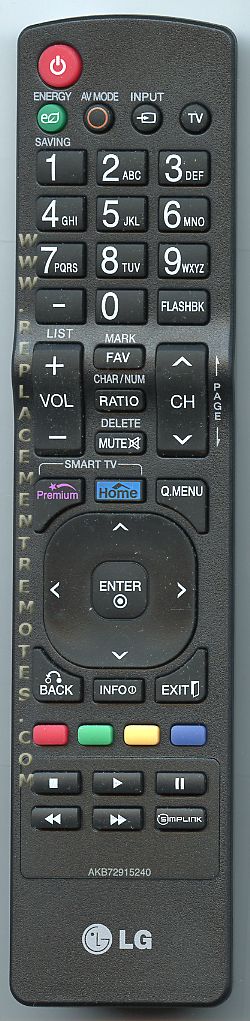 LG AKB72915240 TV Remote Control