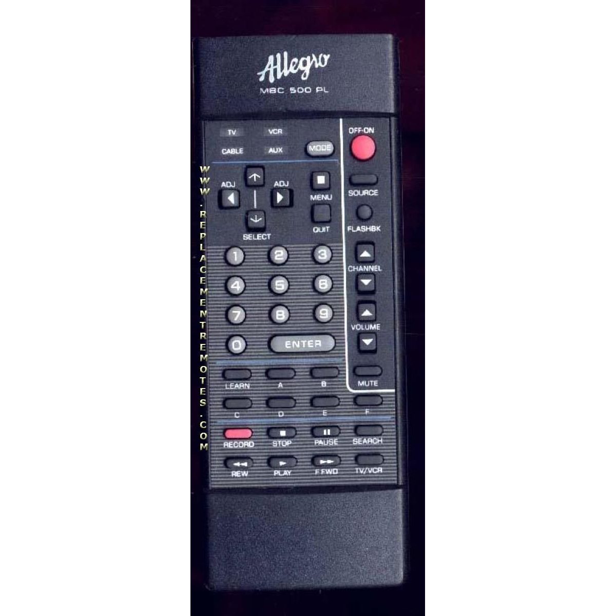 Allegro MBC500PL TV Remote Control