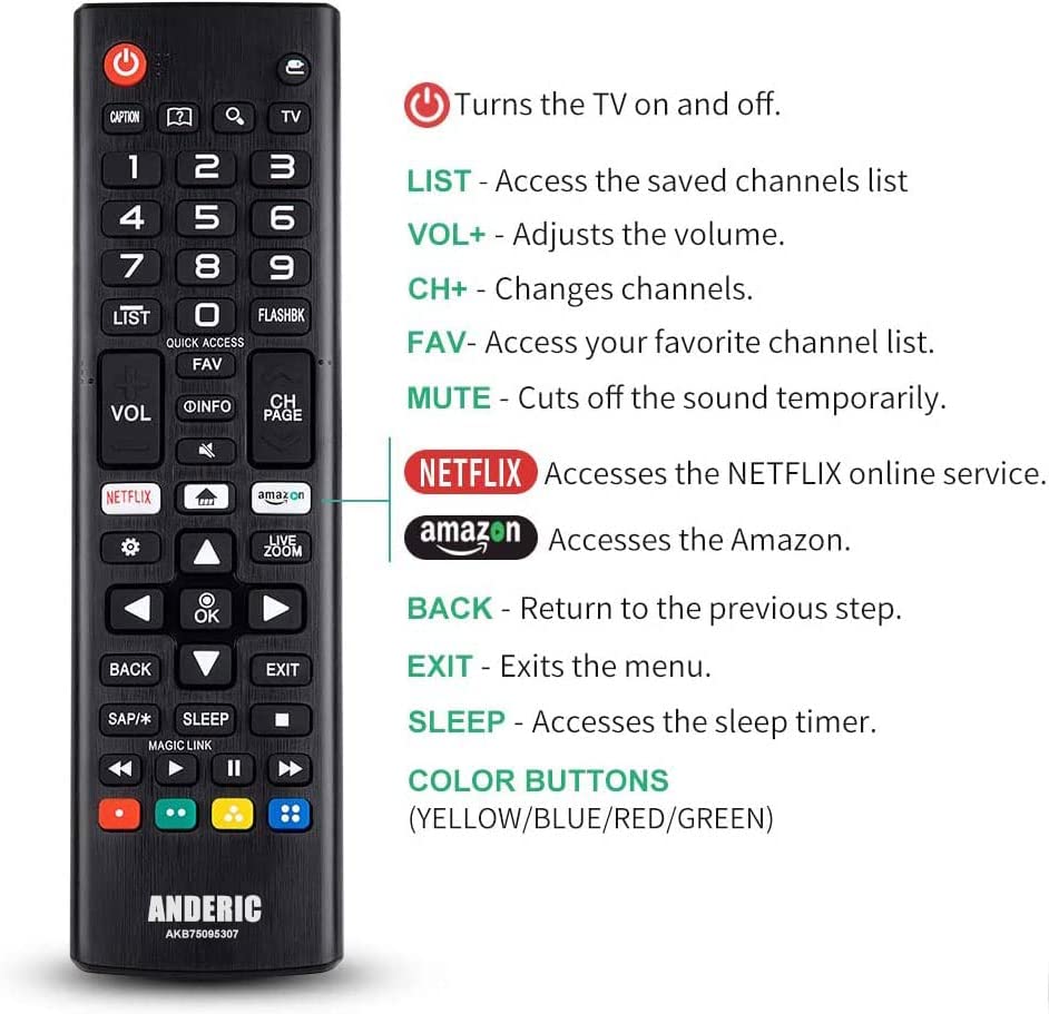 Generic AKB75095307 For LG TV Remote Control