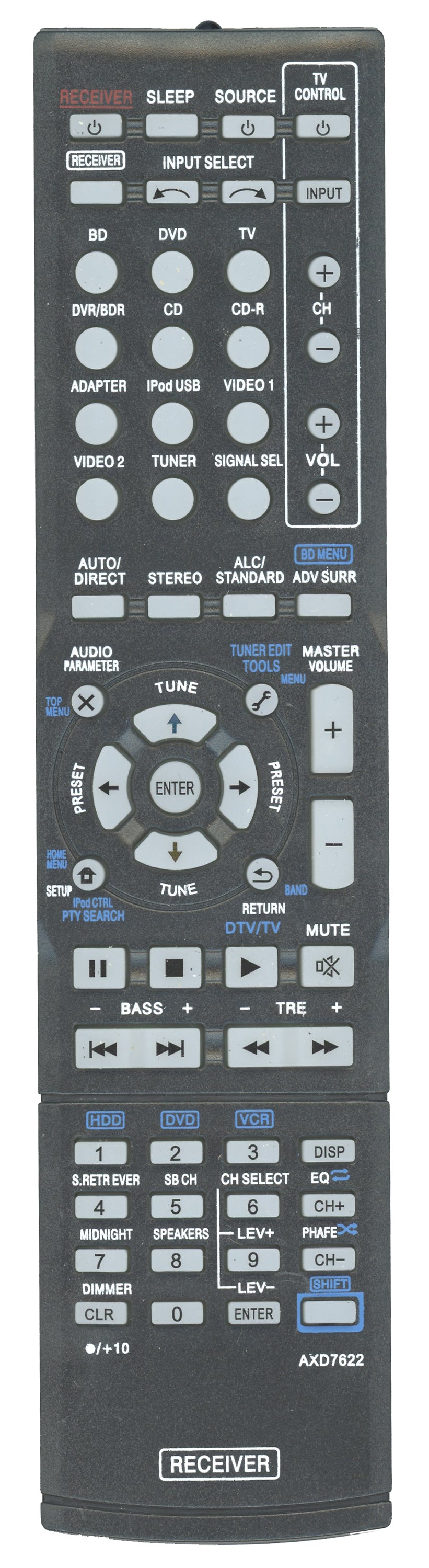 Generic AXD7622 for Pioneer Receiver Remote Control