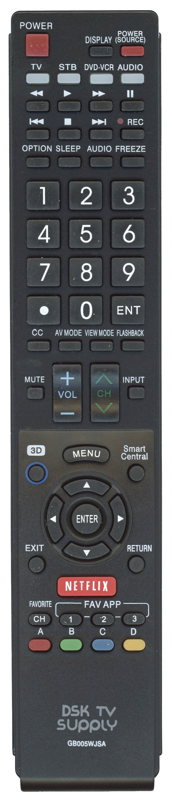 Generic GB005WJSA For Sharp TV Remote Control