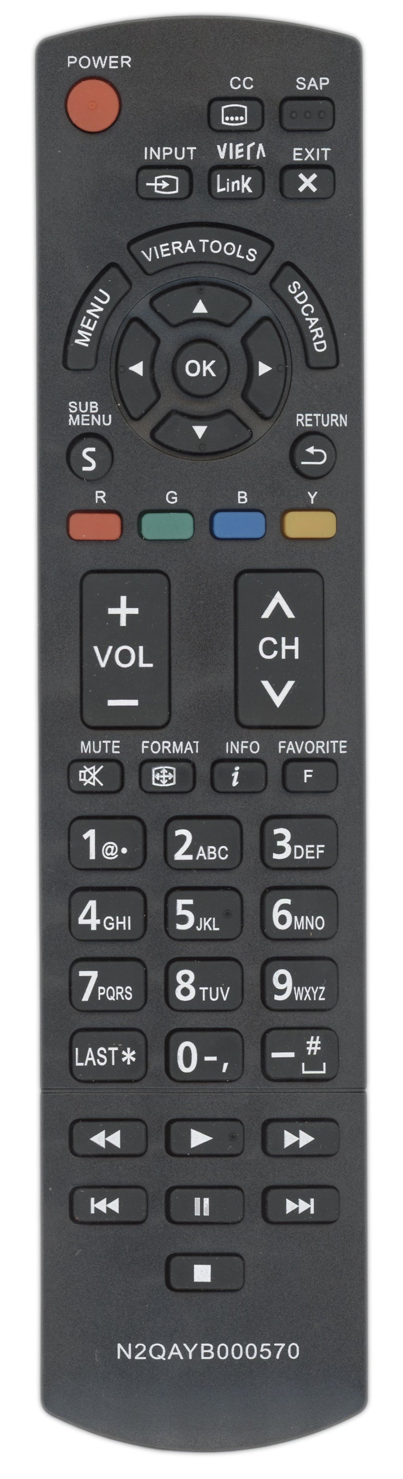 Generic N2QAYB000570 For Panasonic TV Remote Control