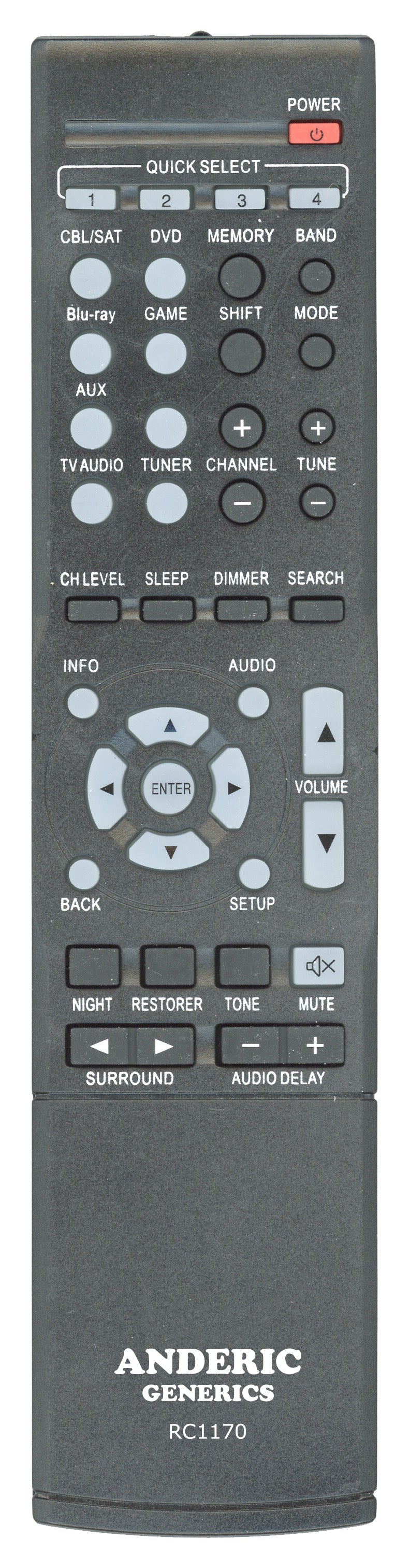 Generic RC1170 FOR DENON Receiver Remote Control