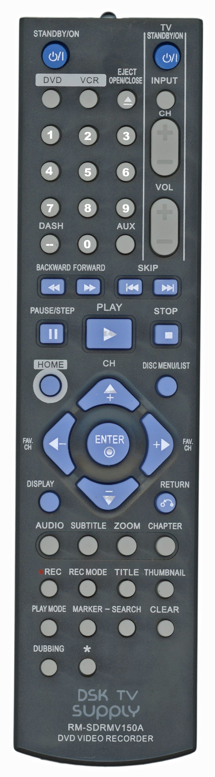 Generic RMSDRMV150A For JVC DVDR Remote Control