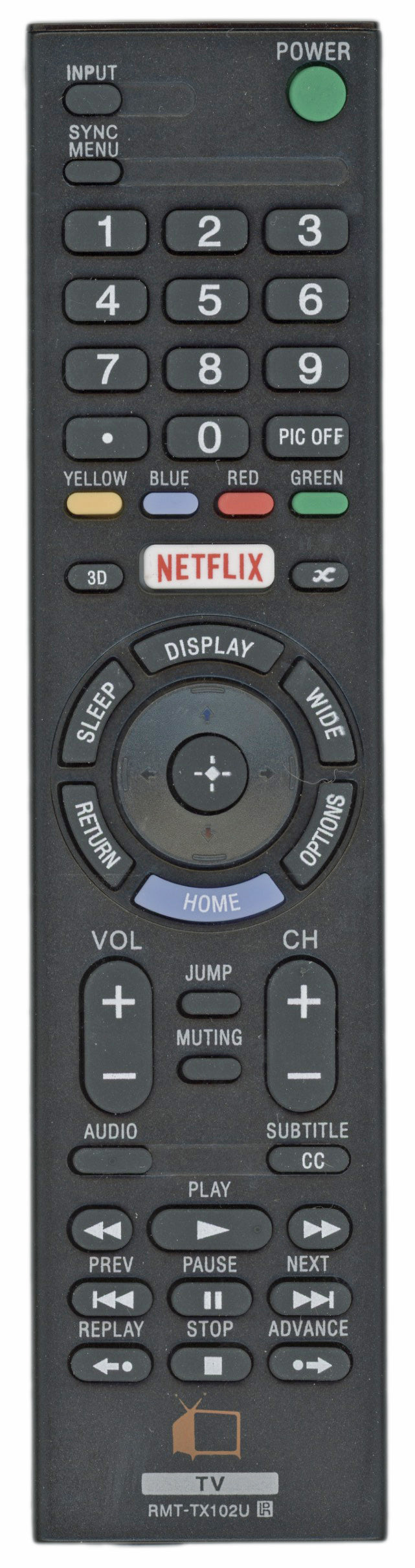 Generic RMTTX102U For Sony TV Remote Control