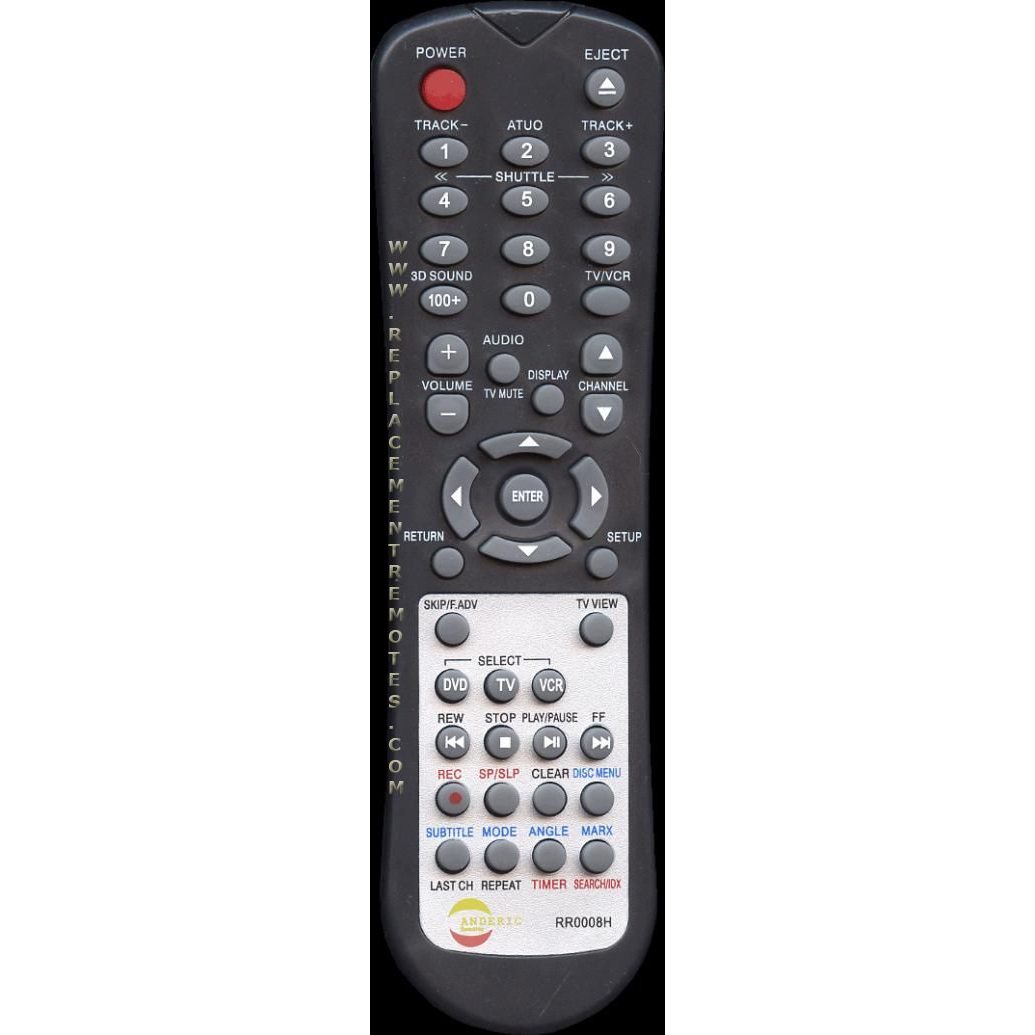 Anderic RR0008H for GOVIDEO DVD/VCR Remote Control