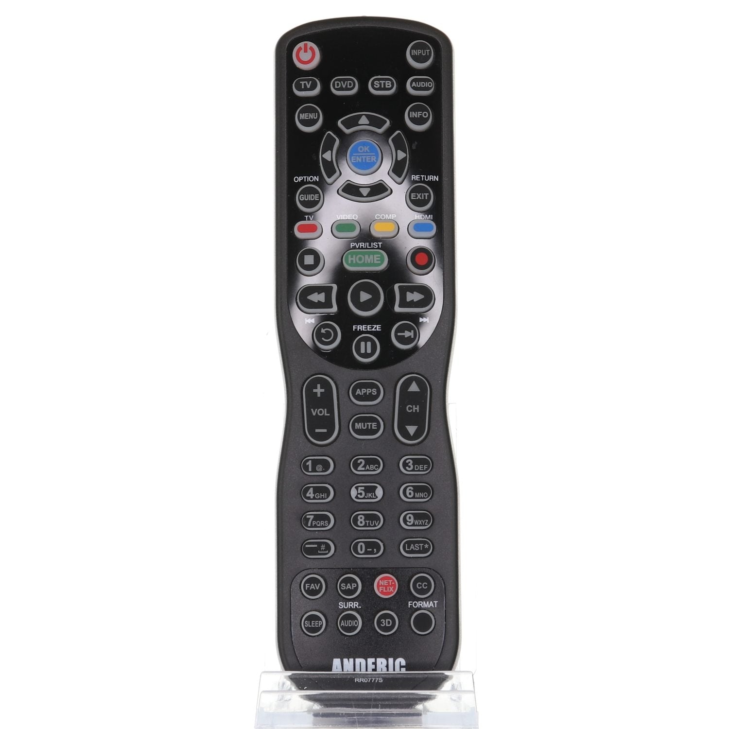 Anderic RR0777S Preprogrammed for Panasonic TVs with Learning and Backlight 4-Device Universal Remote Control