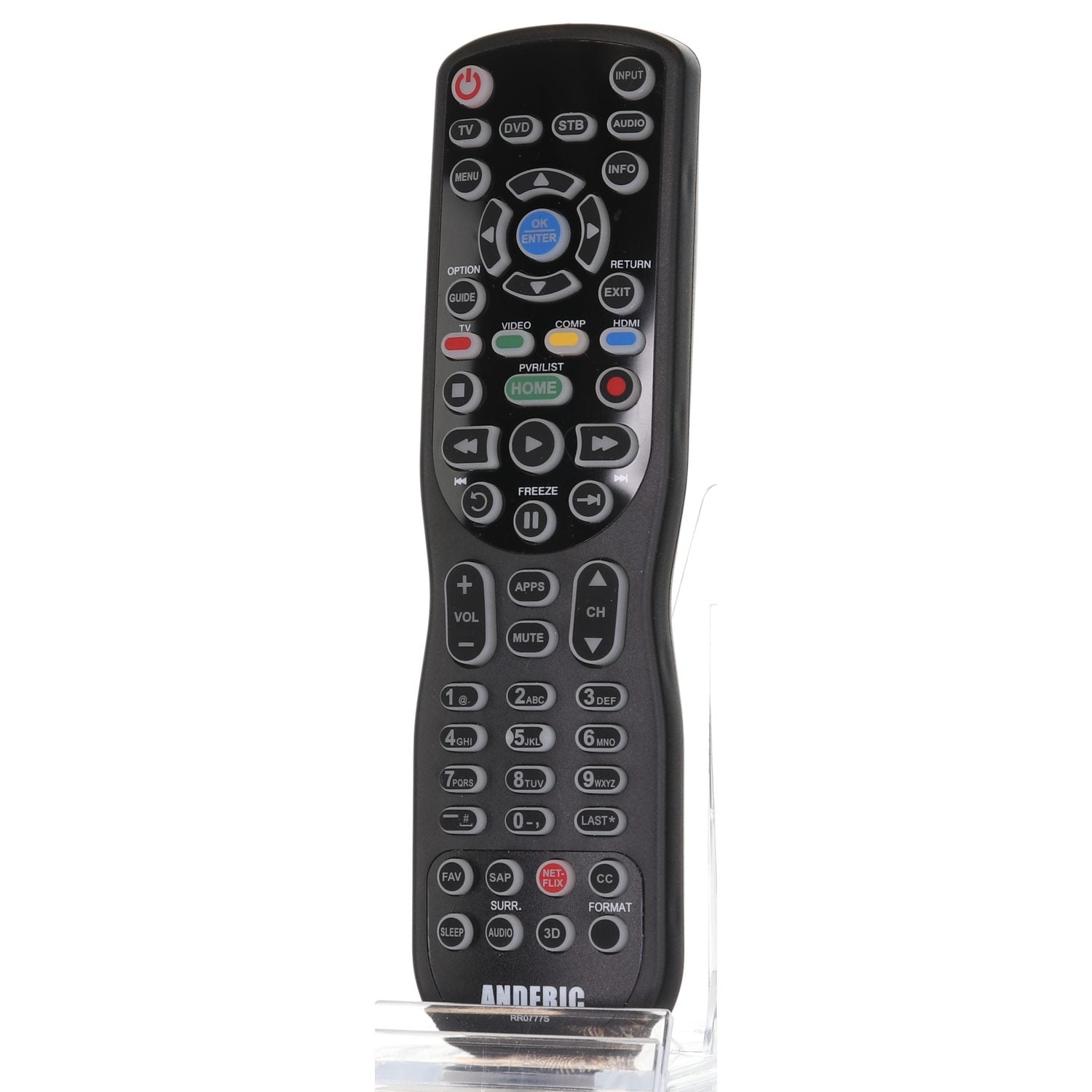 Anderic RR0777S Preprogrammed for Panasonic TVs with Learning and Backlight 4-Device Universal Remote Control