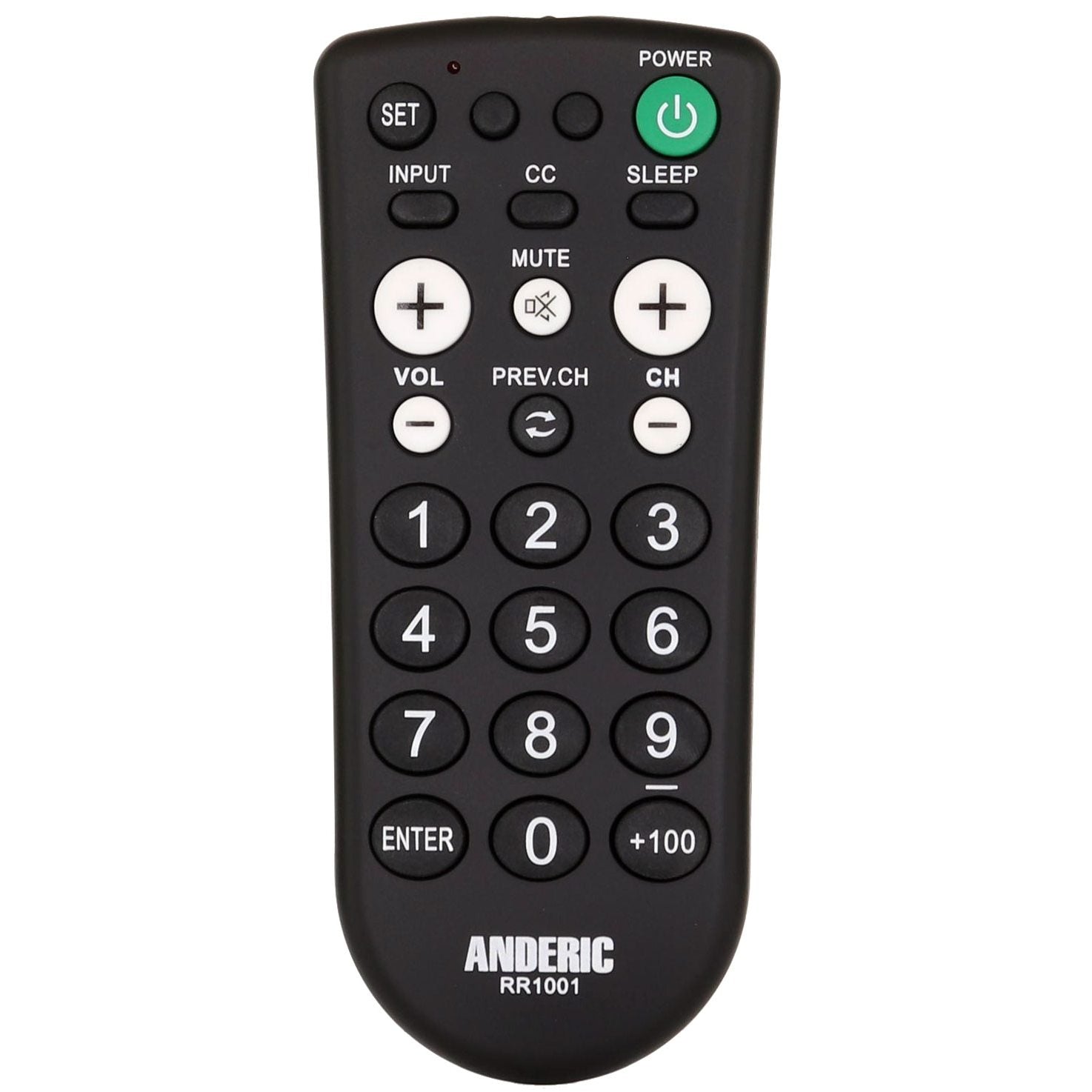 Anderic RR1001 for Hospitality TV with Large Keys 1-Device Universal Remote Control