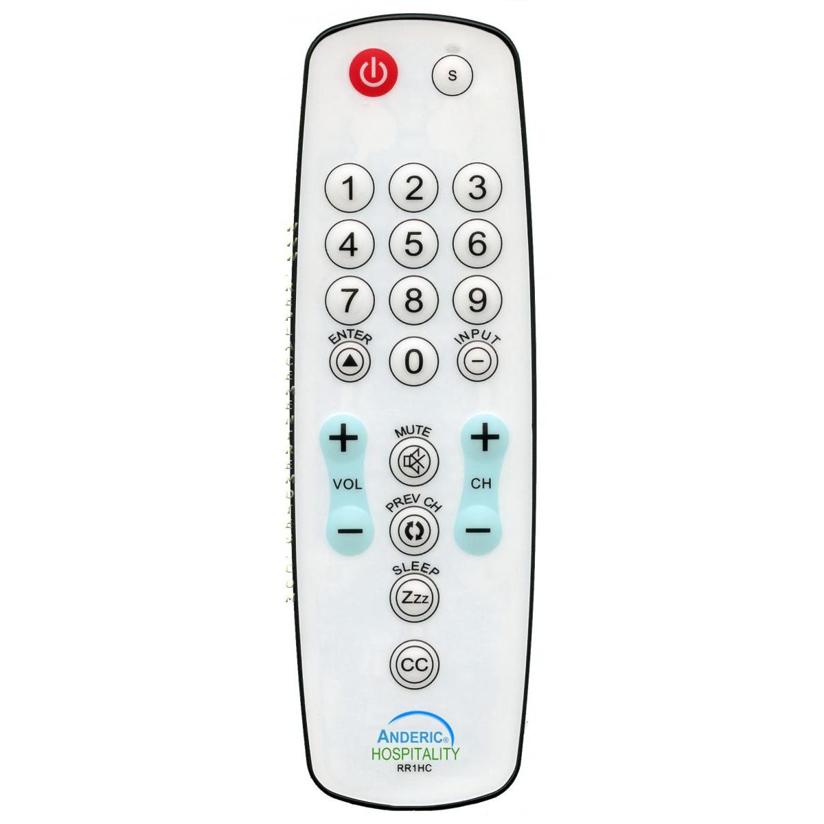 Anderic RR1HC Easy Wipe Remote Control 1-Device Universal Remote Control