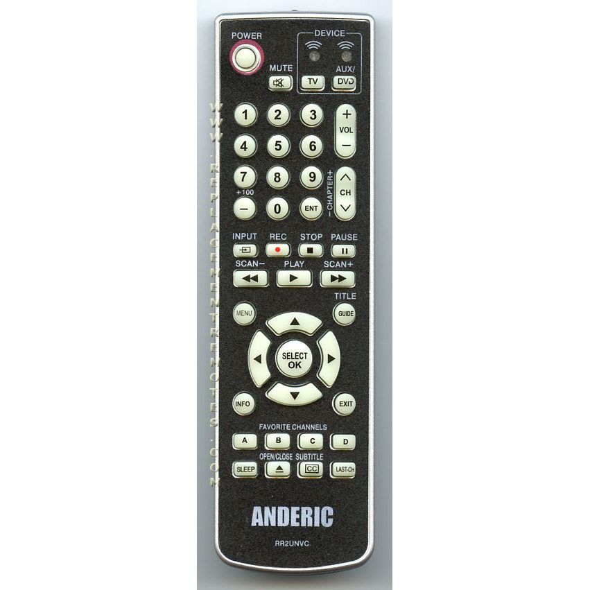 Anderic RR2UNVC 2-Device Universal Remote Control