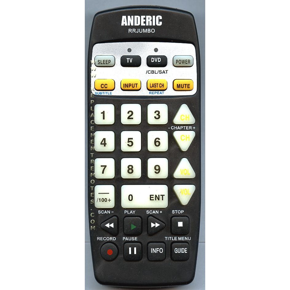 Anderic RRJUMBO 2-Device Universal Remote Control