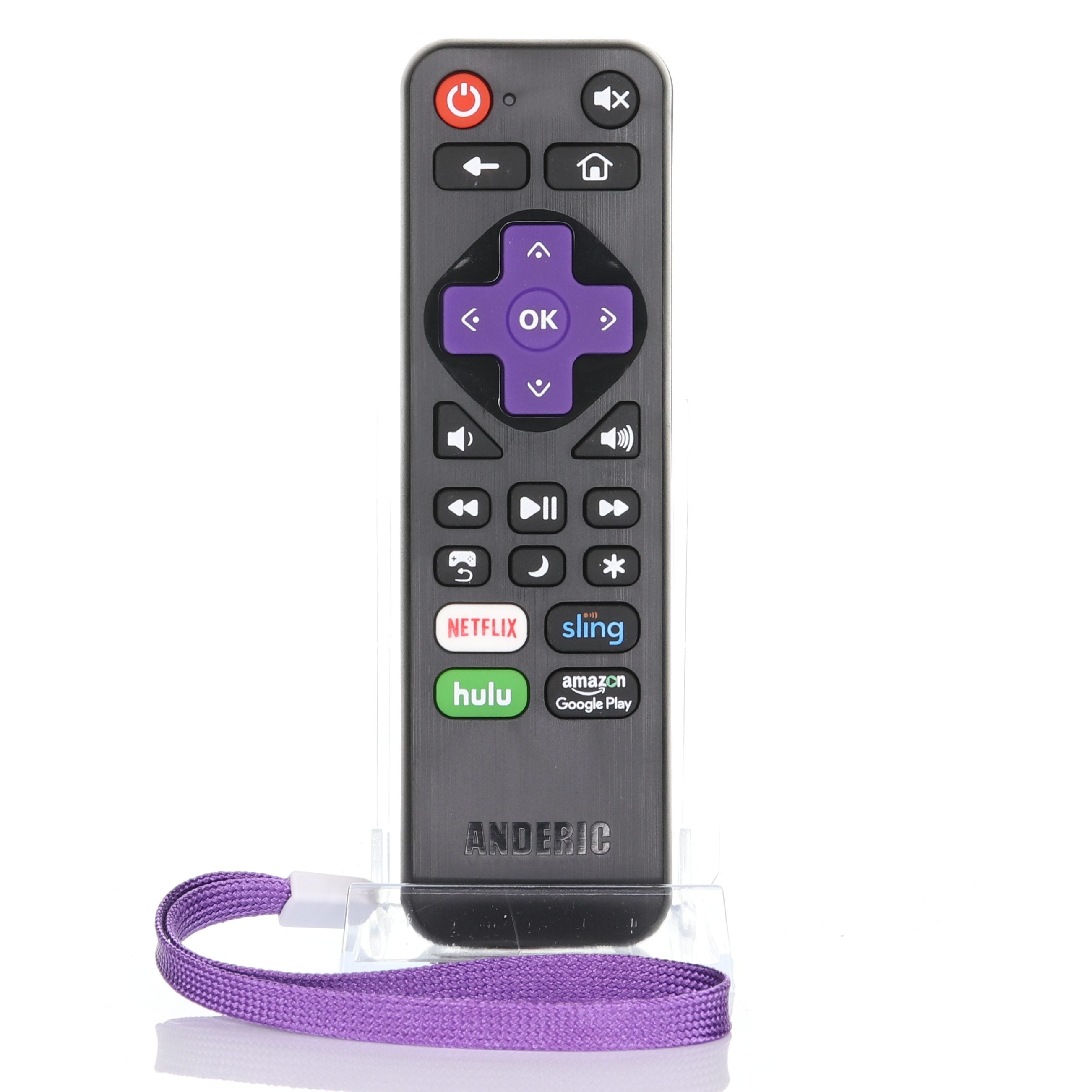 Anderic RRST01.2 for Roku Streaming Players and TVs with Netflix/Sling/Hulu/Amazon 1-Device Universal Remote Control