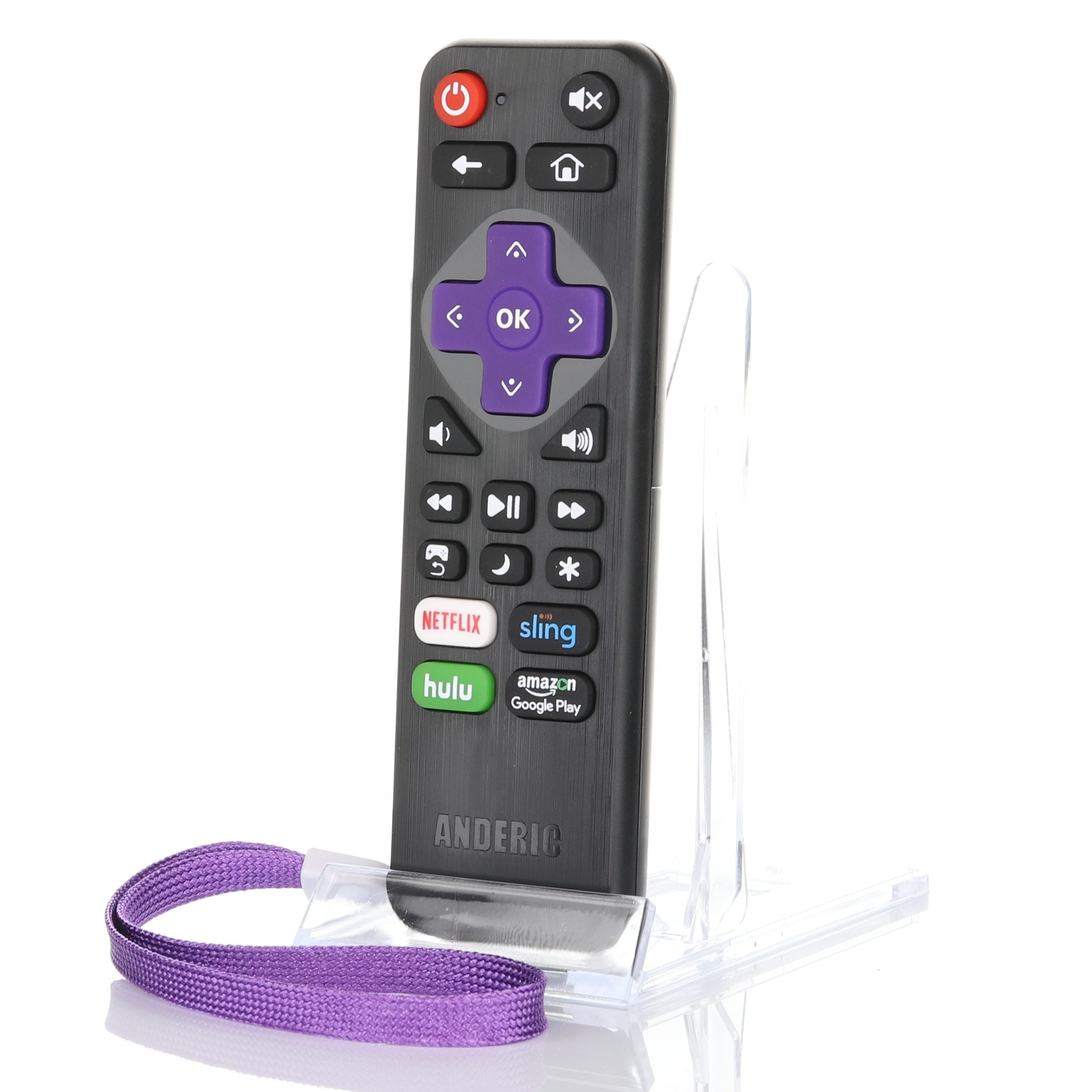 Anderic RRST01.2 for Roku Streaming Players and TVs with Netflix/Sling/Hulu/Amazon 1-Device Universal Remote Control