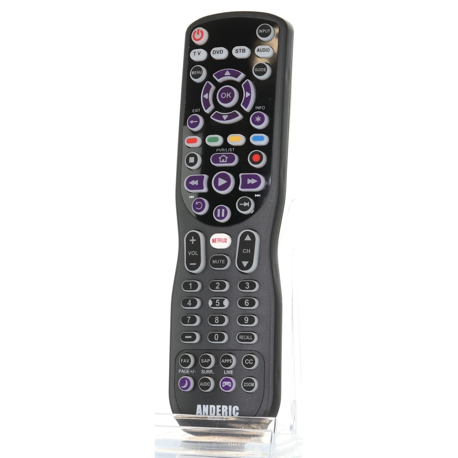 Anderic RRUR01.4 for Roku Streaming Players 4-Device Universal Remote Control