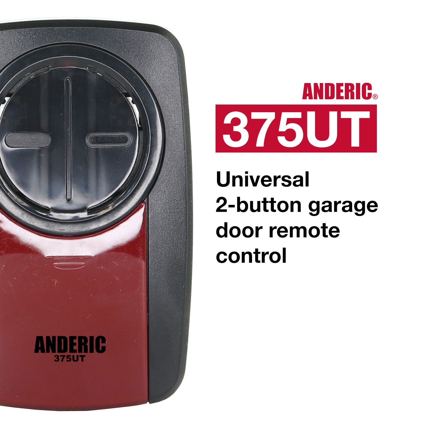 Anderic 375UT Universal 2-Button for LiftMaster Chamberlain Genie Craftsman Linear Wayne Dalton Garage Door Opener Remote Control