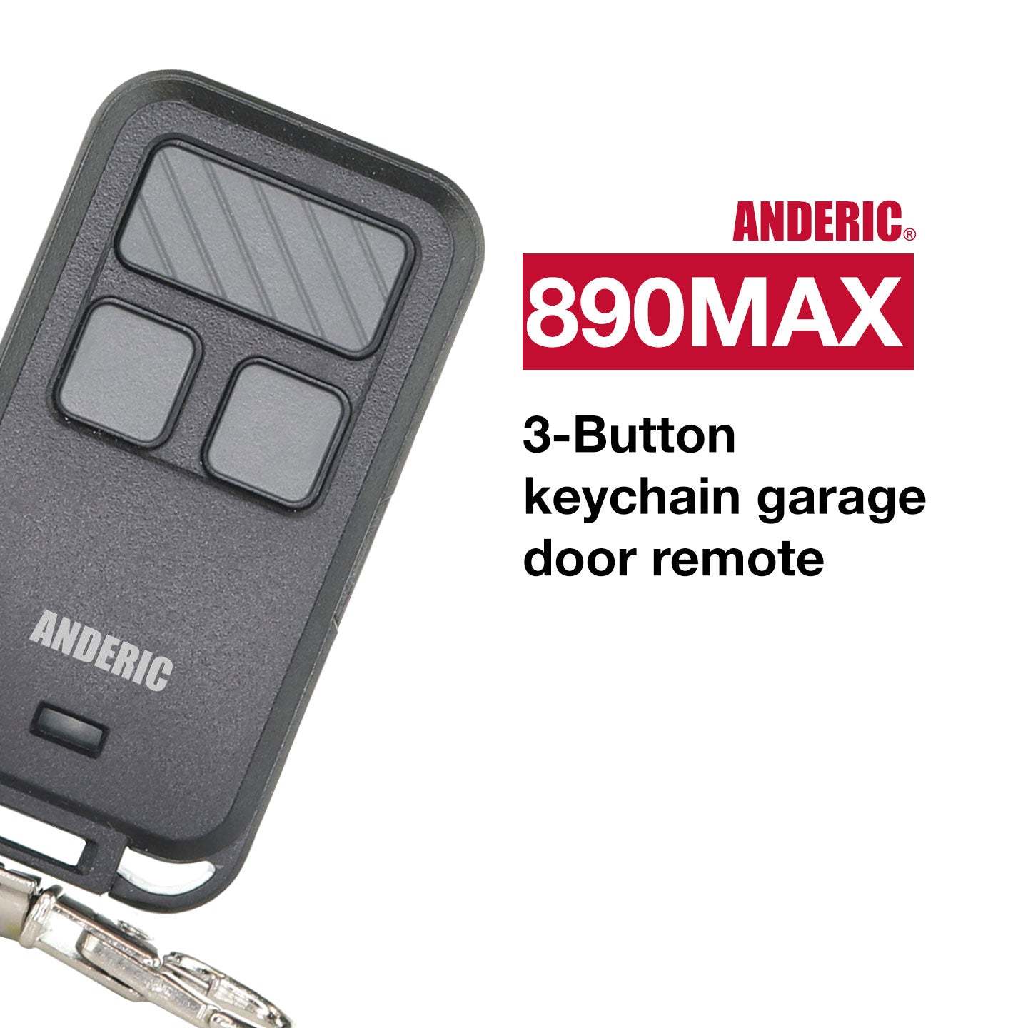 Anderic 890MAX Keychain Universal for Purple Yellow Green Red Orange Learning Button Garage Door Opener Remote Control