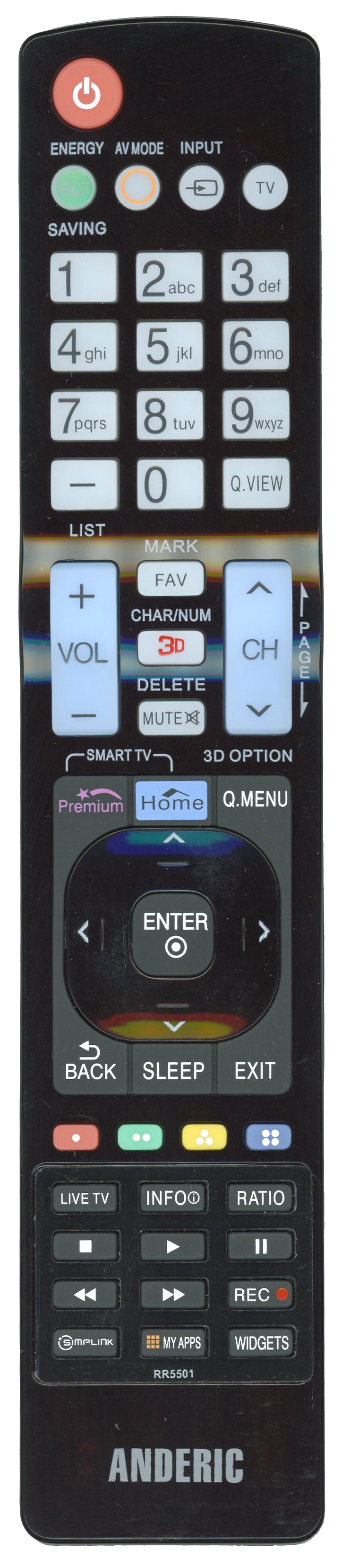 Anderic RR5501 For LG TV Remote Control