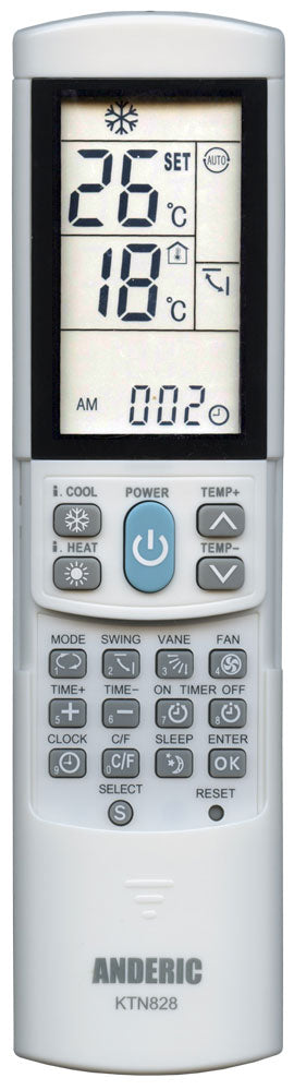 Anderic KTN828 for Mini Split and A/C Universal Air Conditioner Remote Control