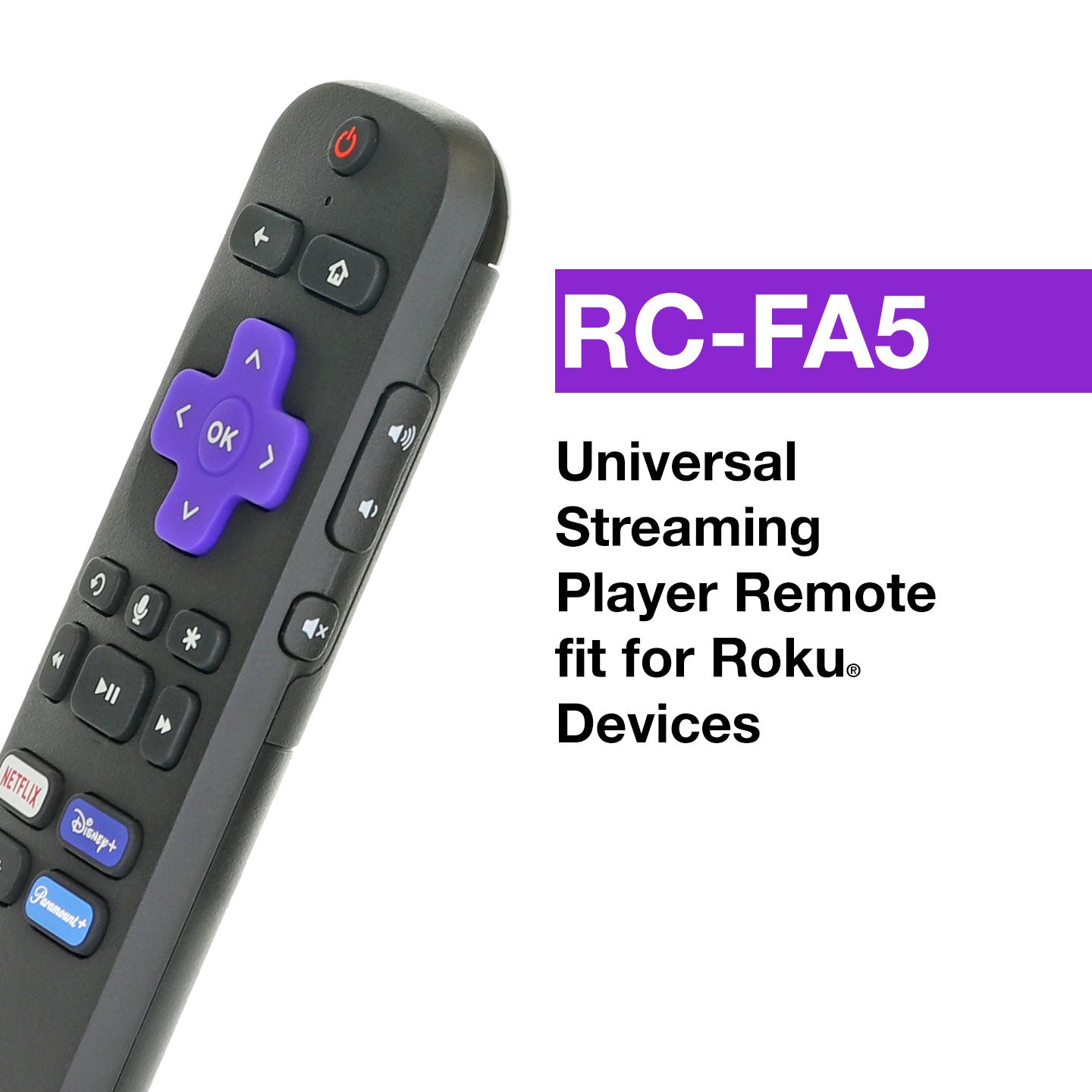 Anderic RC FA5 Universal for All Roku Streaming Stick Roku StreamBar and Roku TV with Voice Streaming Remote Control
