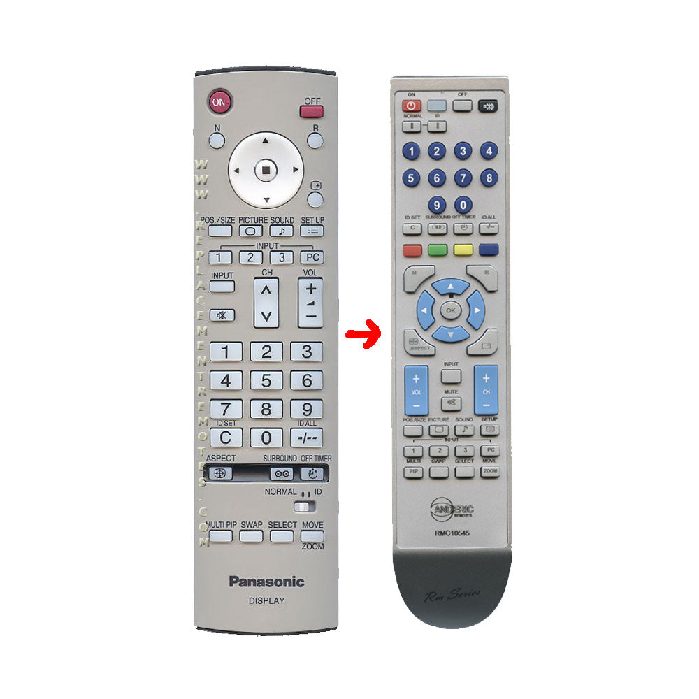 Anderic EUR7636070R for Panasonic Monitor Remote Control