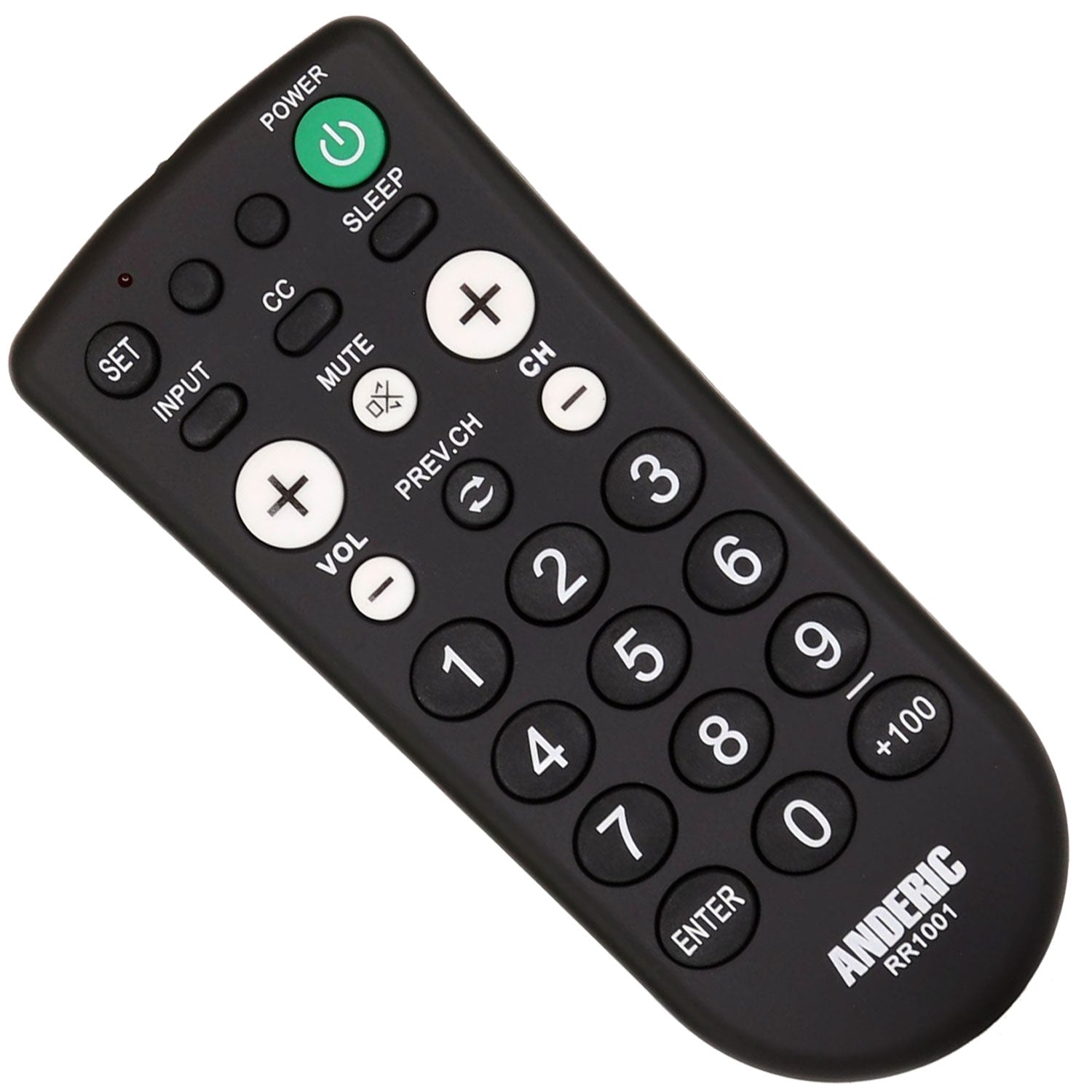 Anderic RR1001 for Hospitality TV with Large Keys 1-Device Universal Remote Control