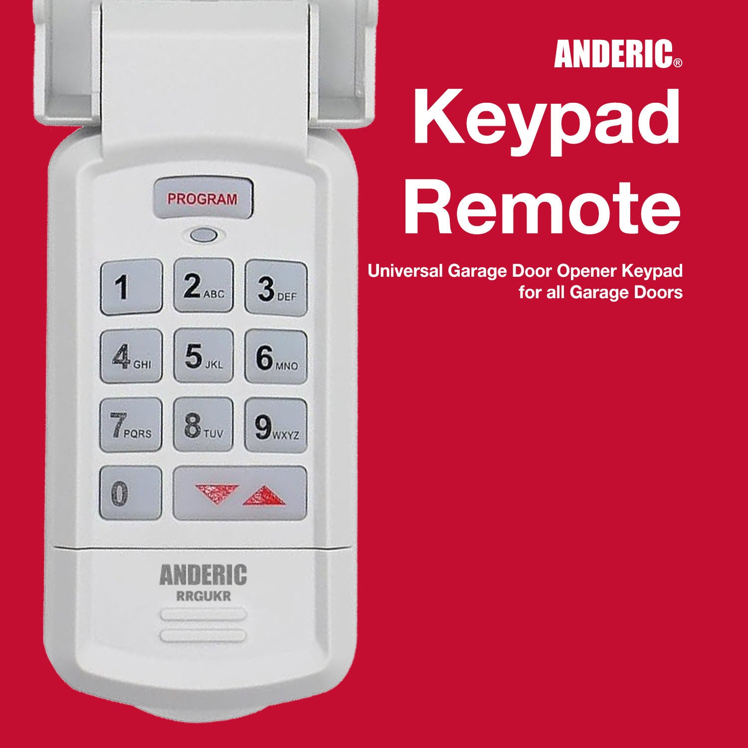 Anderic GUK-R Universal Keypad Compatible with LiftMaster Chamberlain Genie Craftsman and More Garage Door Opener Remote Control