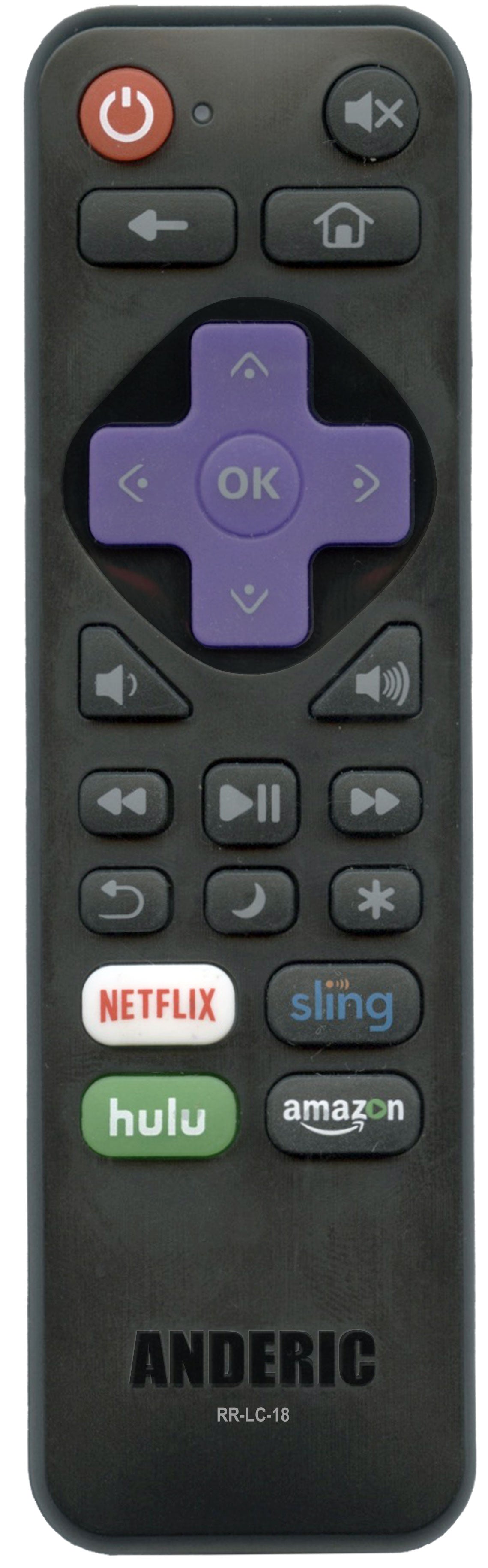 Anderic RRLC18 for Sharp/Hisense Roku TV Remote Control