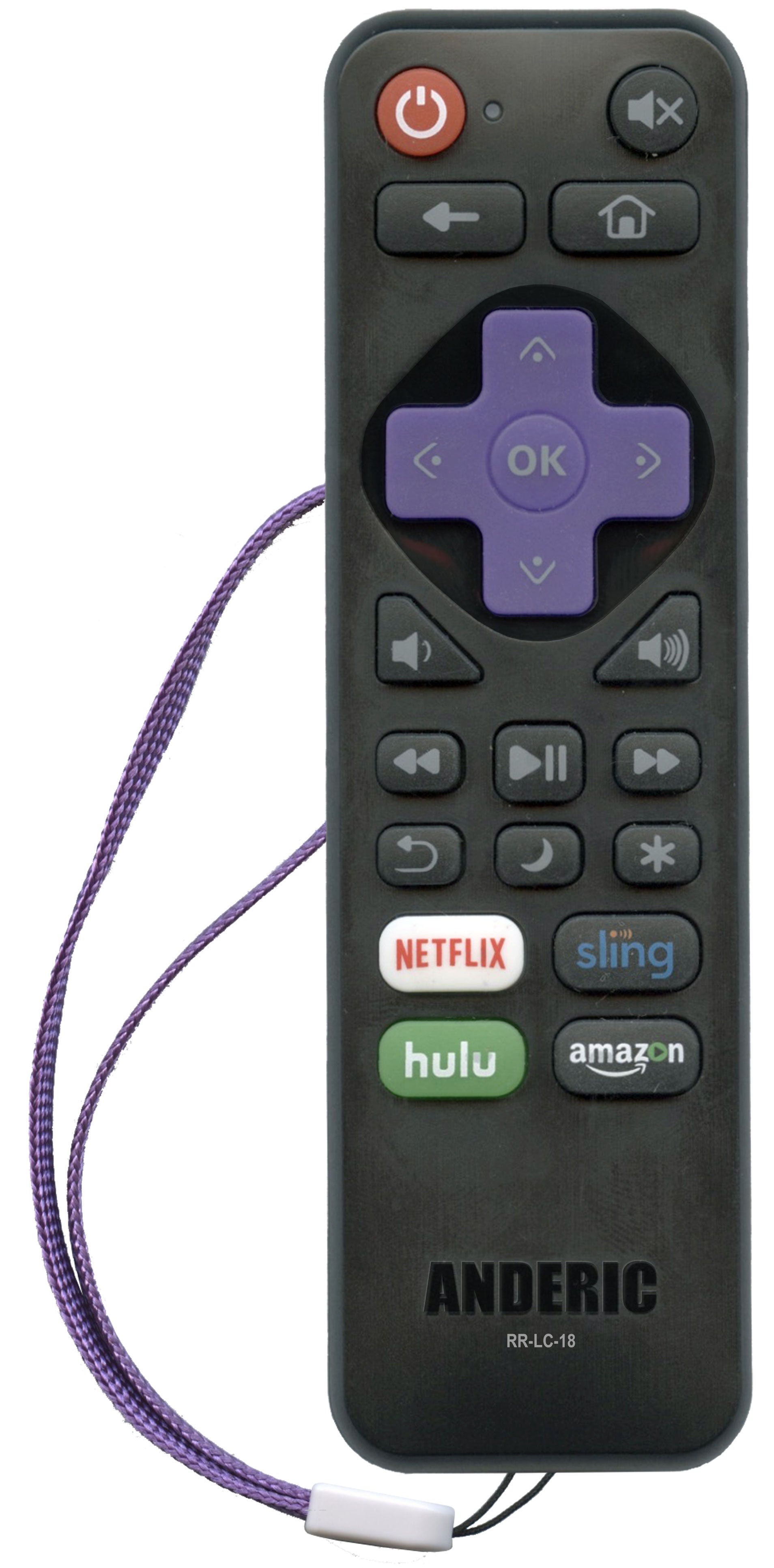 Anderic RRLC18 for Sharp/Hisense Roku TV Remote Control