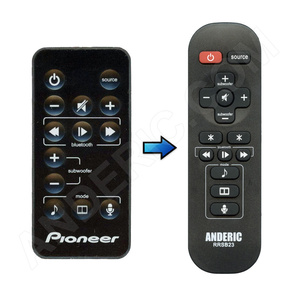 Anderic RRSB23 for Pioneer Sound Bar Remote Control