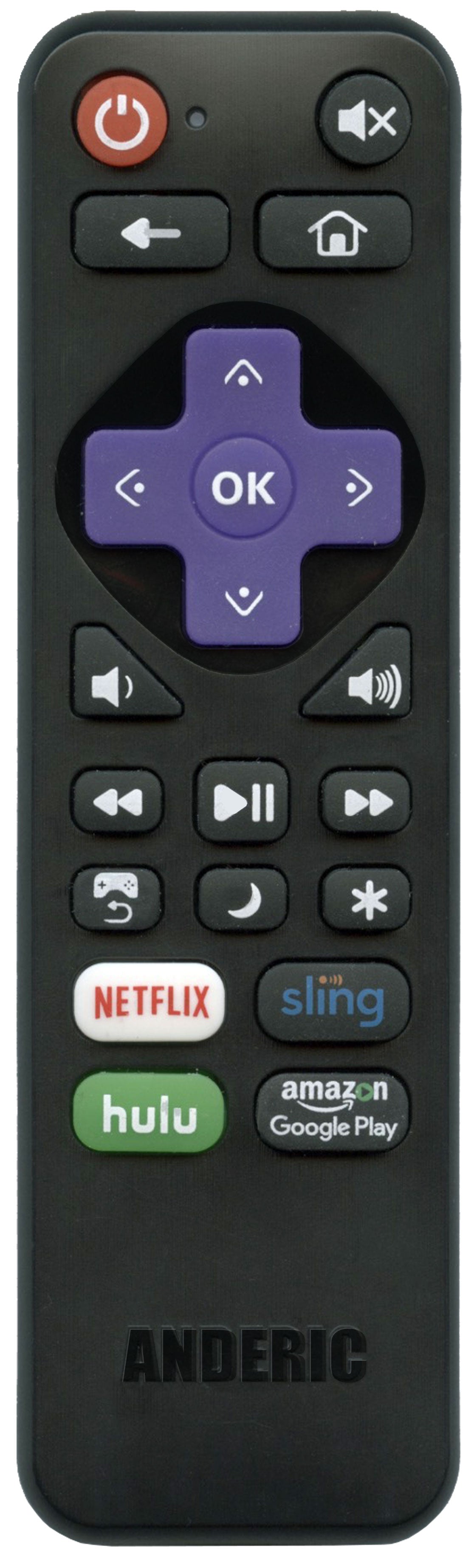 Anderic RRST01.2 for Roku Streaming Players and TVs with Netflix/Sling/Hulu/Amazon 1-Device Universal Remote Control