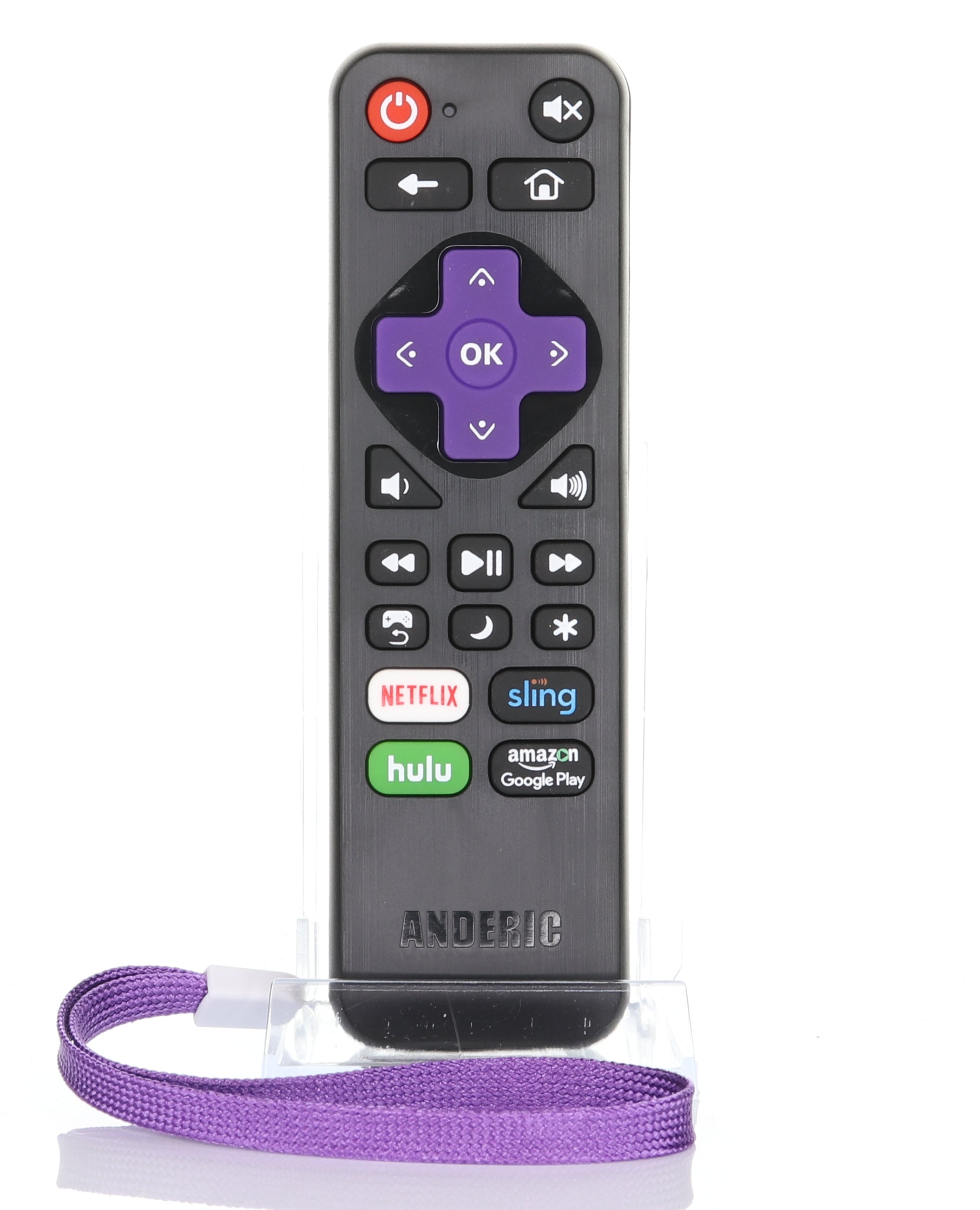 Anderic RRST01.2 for Roku Streaming Players and TVs with Netflix/Sling/Hulu/Amazon 1-Device Universal Remote Control