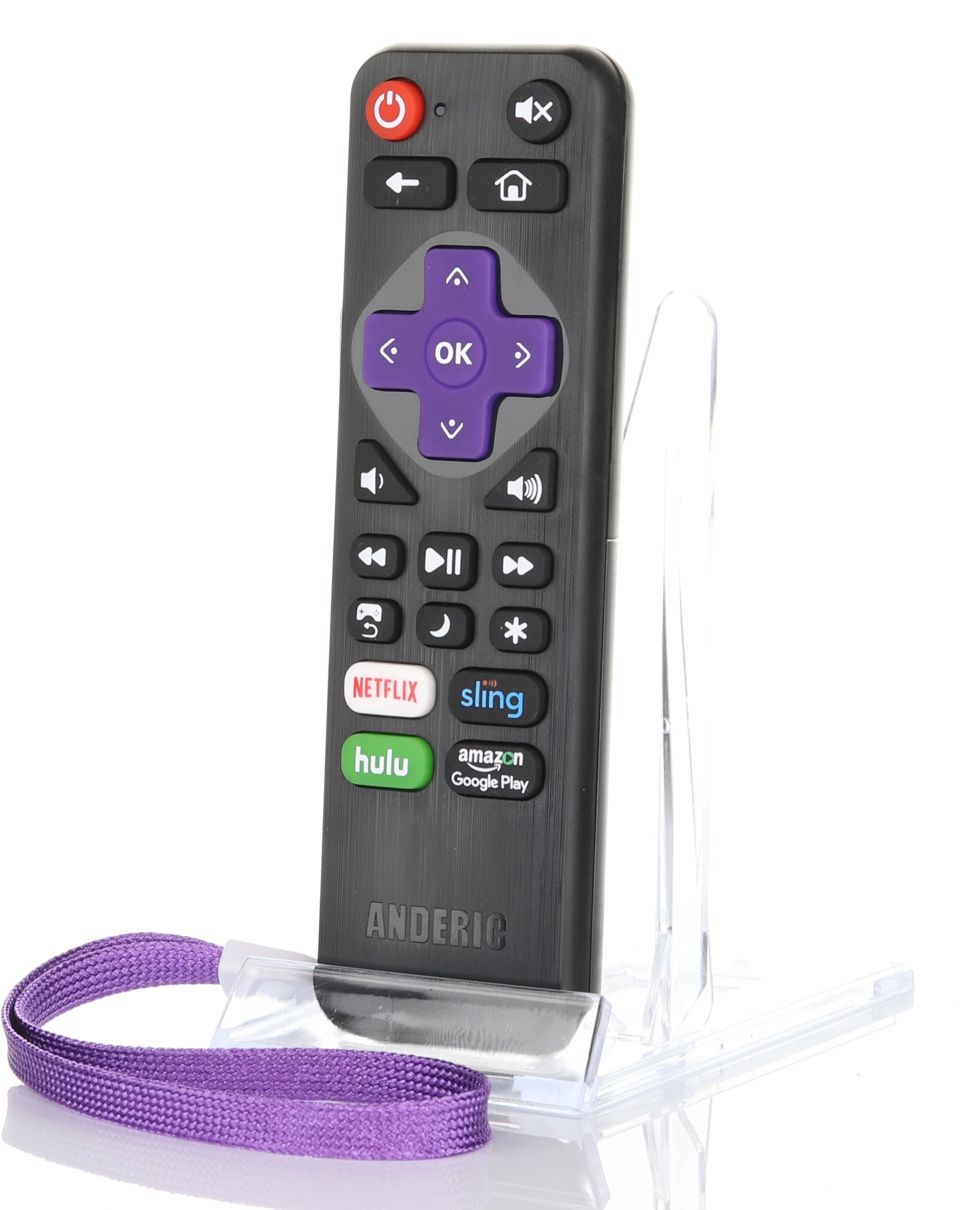 Anderic RRST01.2 for Roku Streaming Players and TVs with Netflix/Sling/Hulu/Amazon 1-Device Universal Remote Control