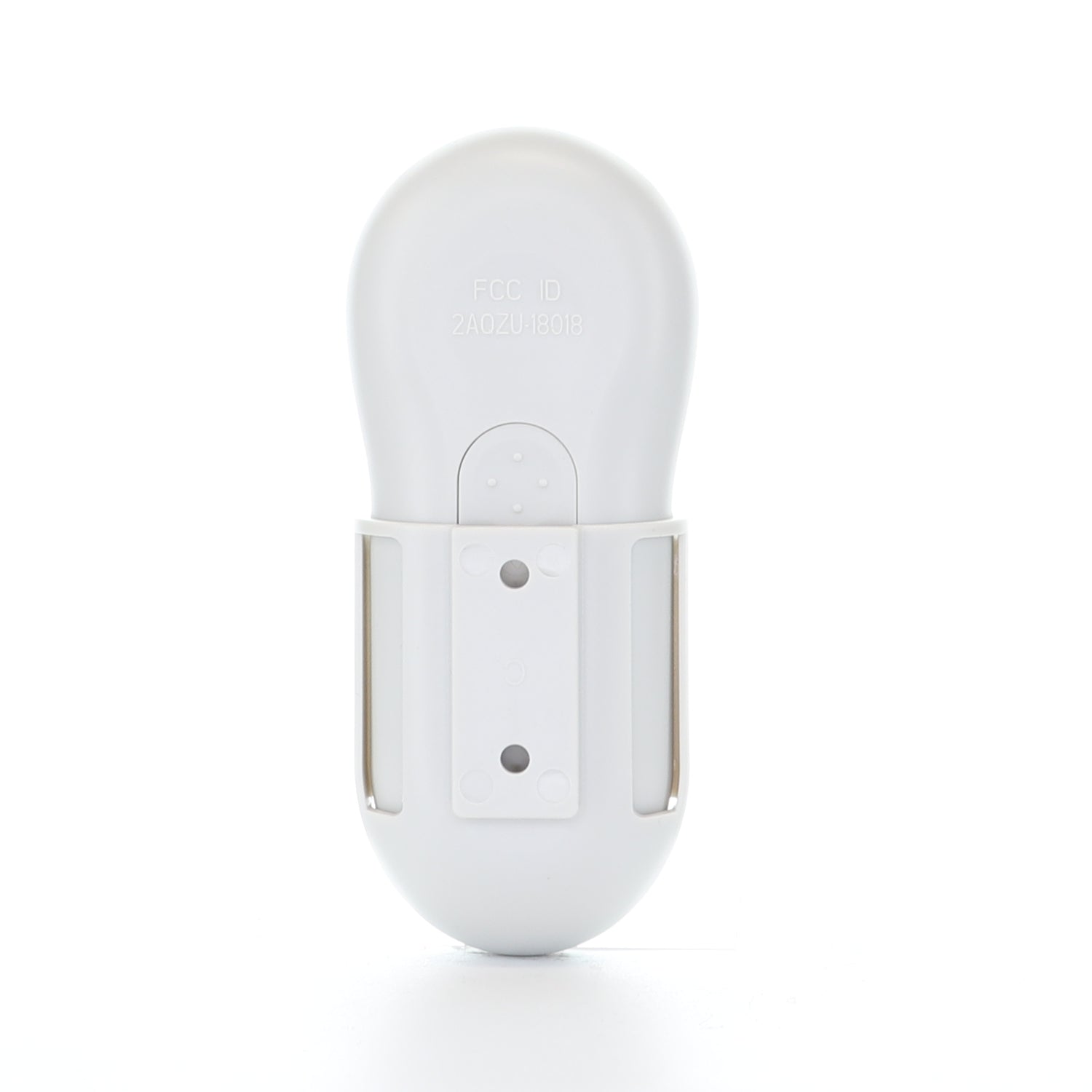 The white, oval-shaped device with two vertical slots and an FCC ID resembles the Anderic TR214D for KUJCE10311/10712 Harbor Breeze ceiling fan remote, similar to the RRTR214D model.