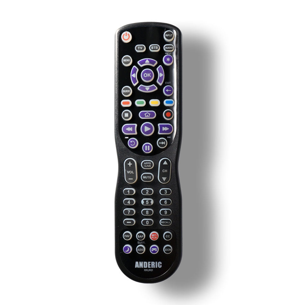 Anderic RRUR01 Designed for Roku with Backlight & Learning 3-Device Universal Remote Control