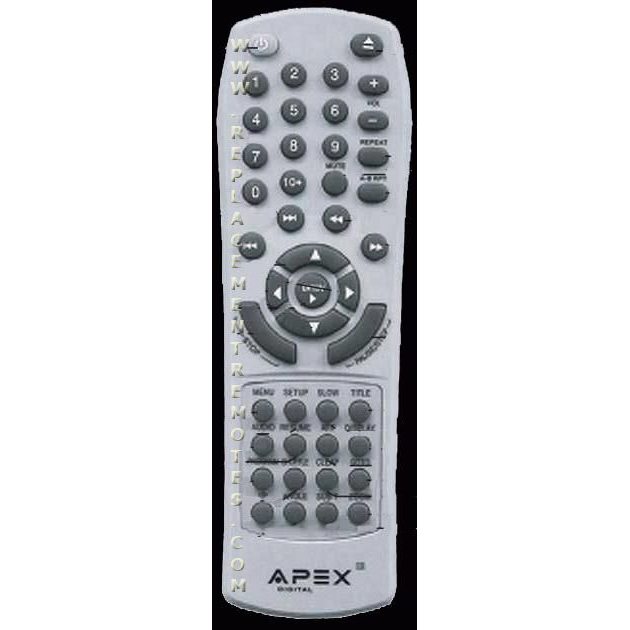 Apex AD1118RM DVD Remote Control