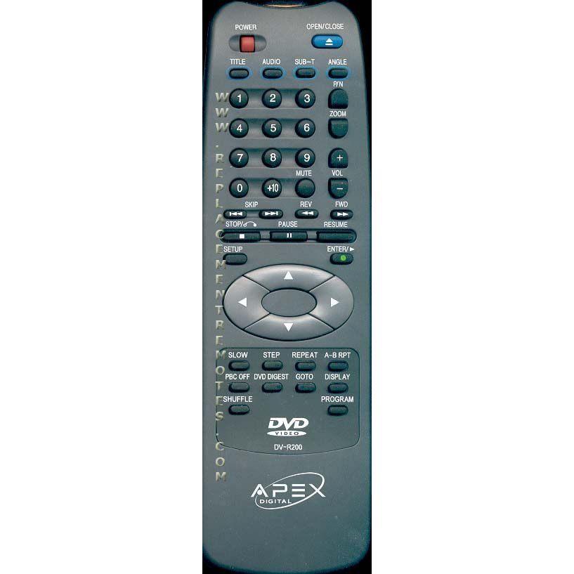 Apex DVR200 DVD Remote Control