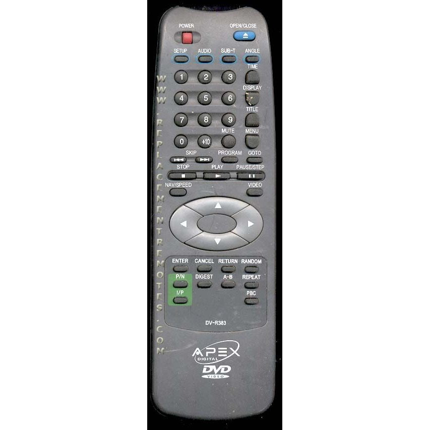 Apex DVR383 DVD Remote Control