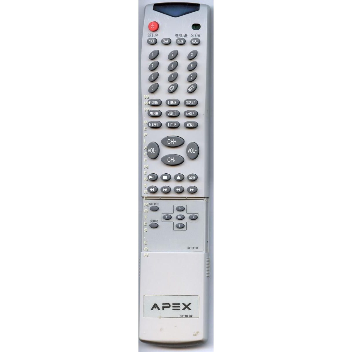 Apex KDT1BC2 TV Remote Control