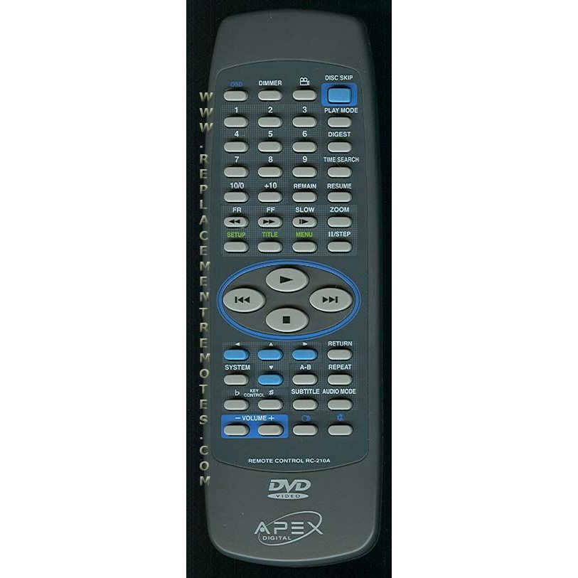 Apex RC210A DVD Remote Control