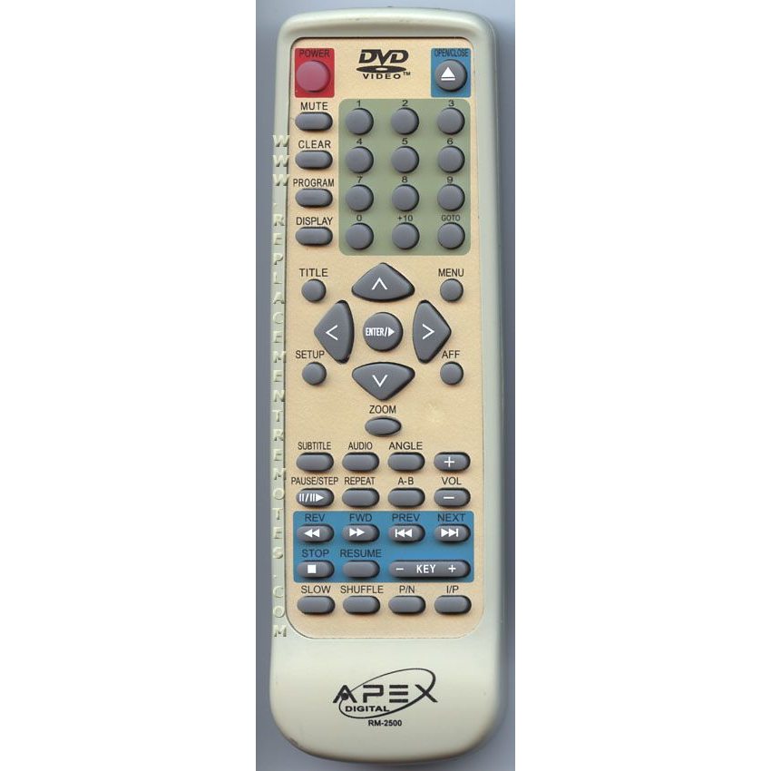 Apex RM2500 DVD Remote Control