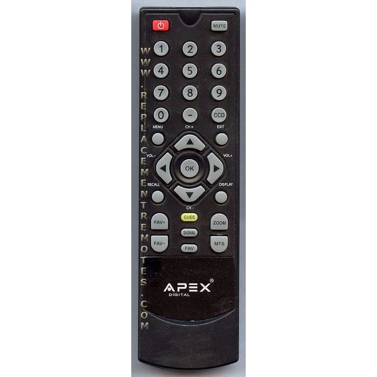 Apex STBDT250 Digital TV Tuner Converter Remote Control