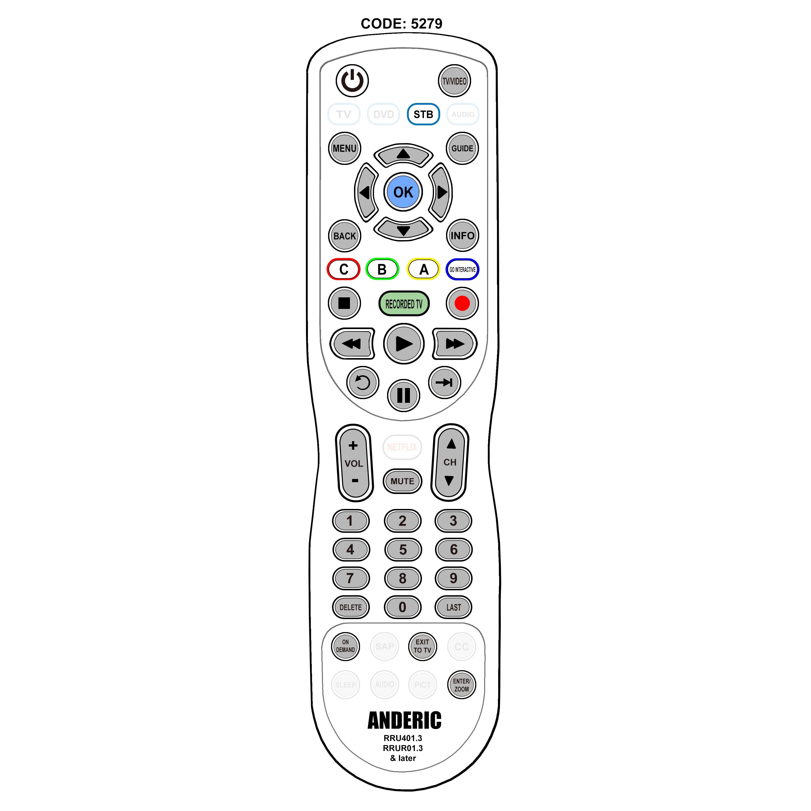 AT&T S10-S3 Uverse Cable Remote Control