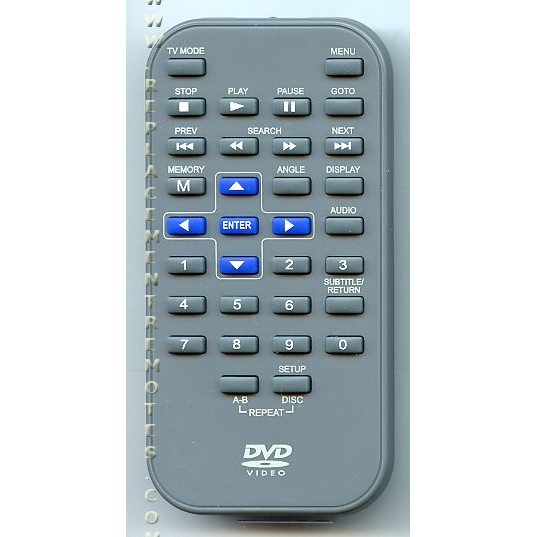 Audiovox PVS3393 REMOTE DVD Remote Control