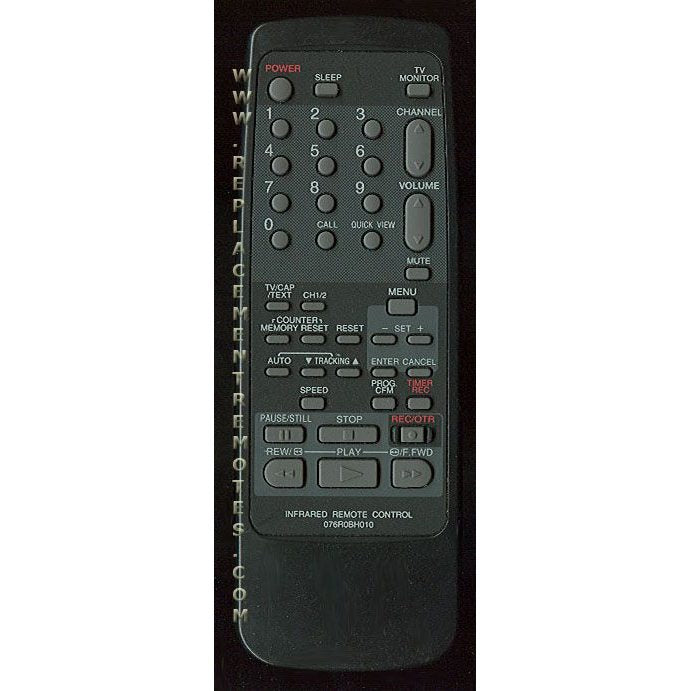 Broksonic 076R0BH010 TV/VCR Remote Control