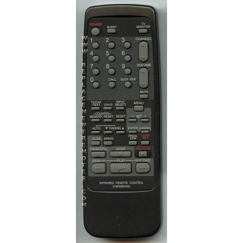 Broksonic 076R0BH040 VCR Remote Control