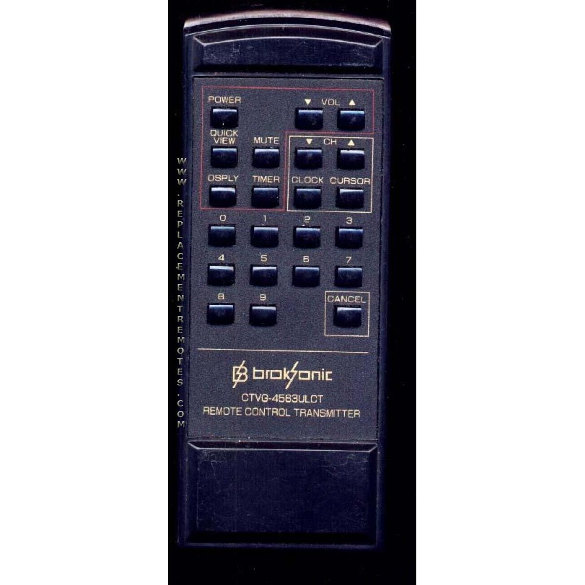 Broksonic CTVG4563ULCT TV Remote Control